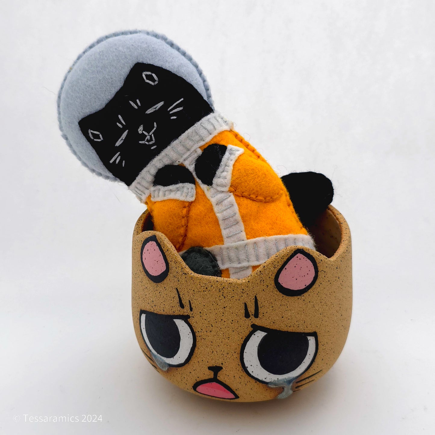 Sad Cat Head Planter *