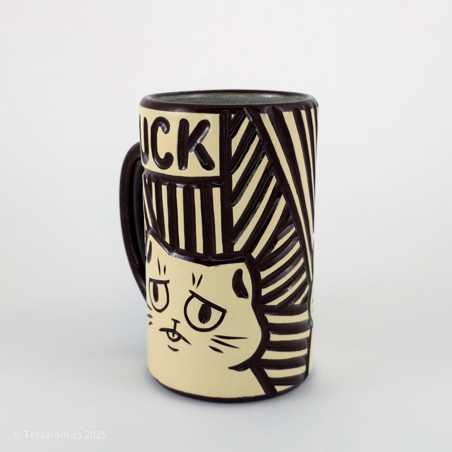 16 oz Fuck Cat Mug in Coffee