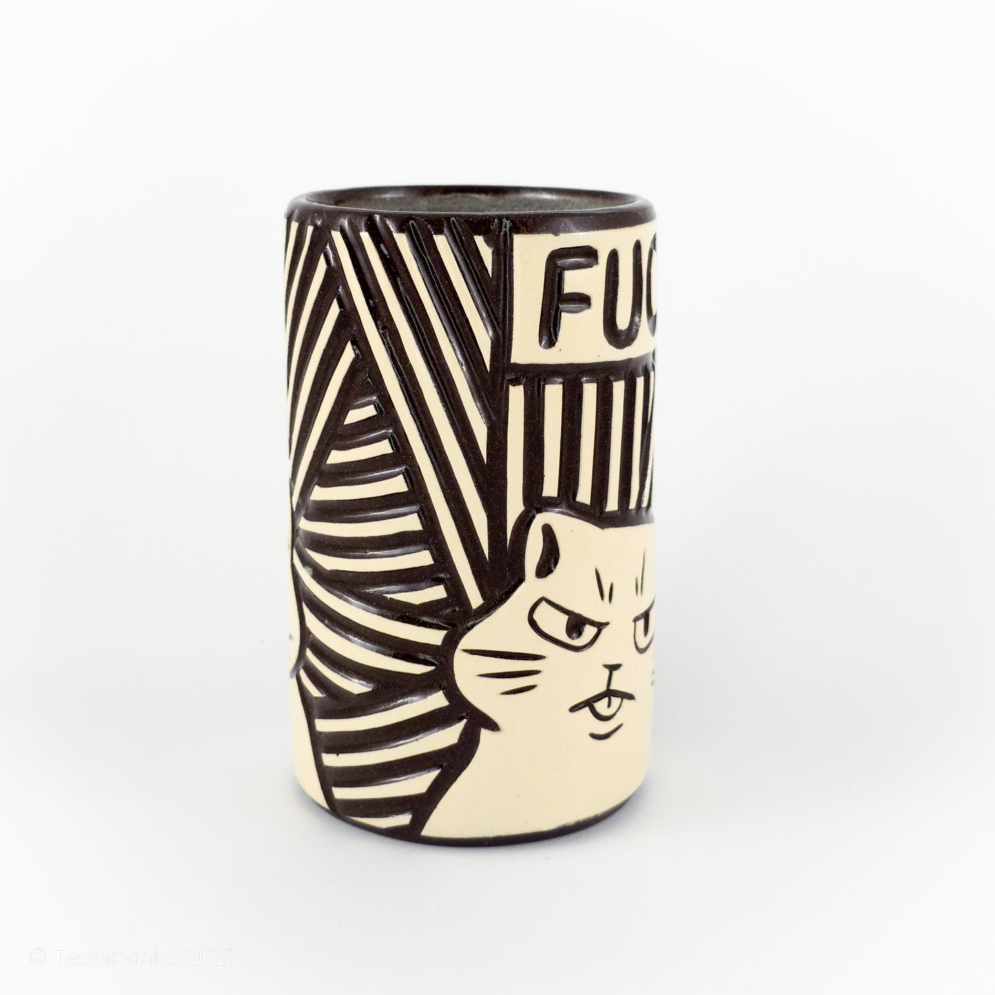 16 oz Fuck Cat Mug in Coffee