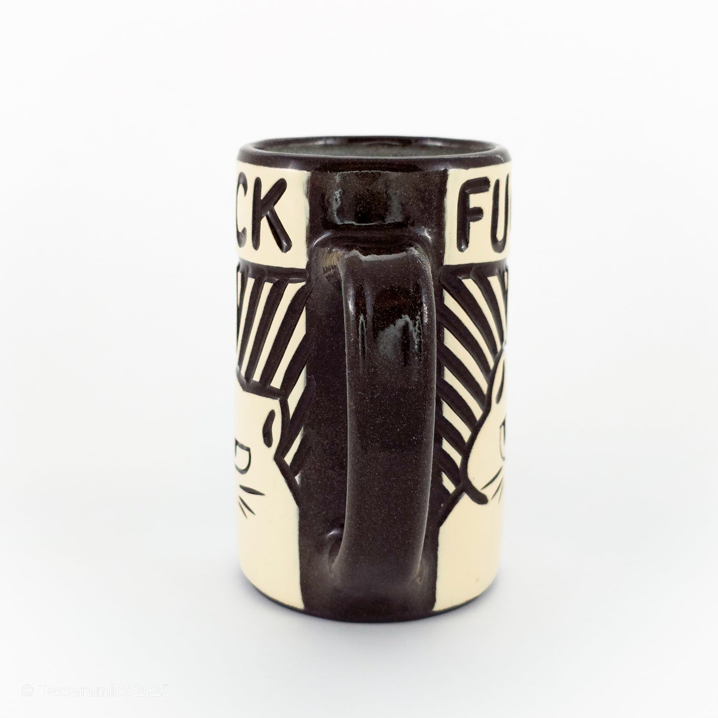16 oz Fuck Cat Mug in Coffee