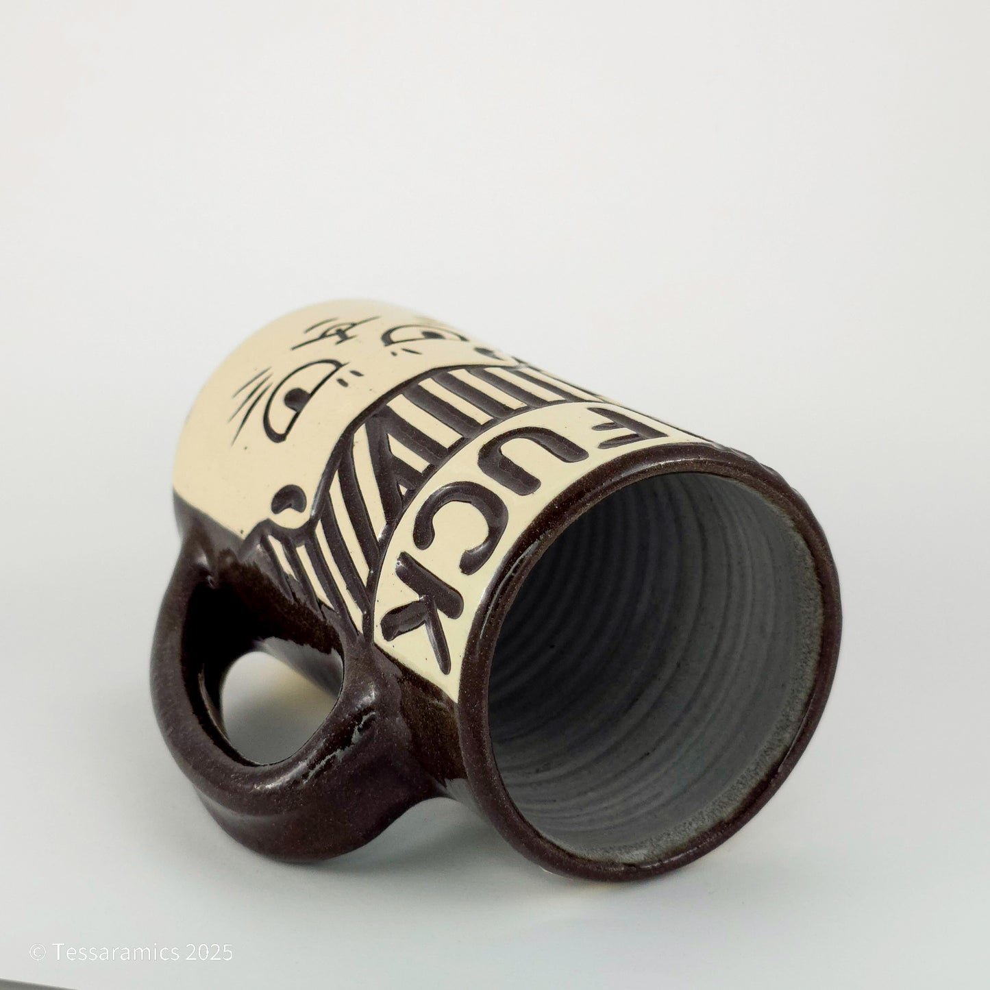 16 oz Fuck Cat Mug in Coffee
