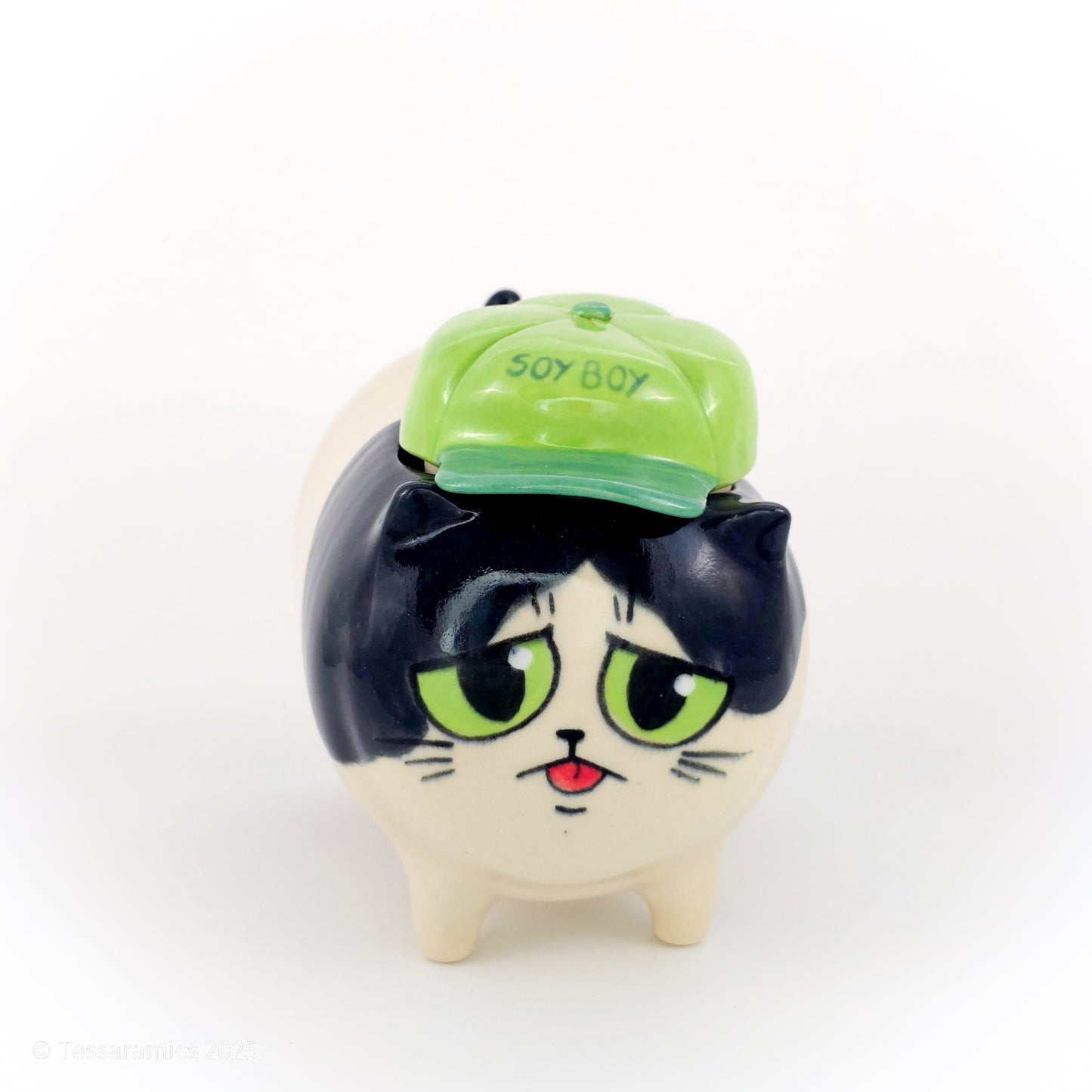 "Soy Boy" Ball Cap Tuxedo Cat (Discounted)