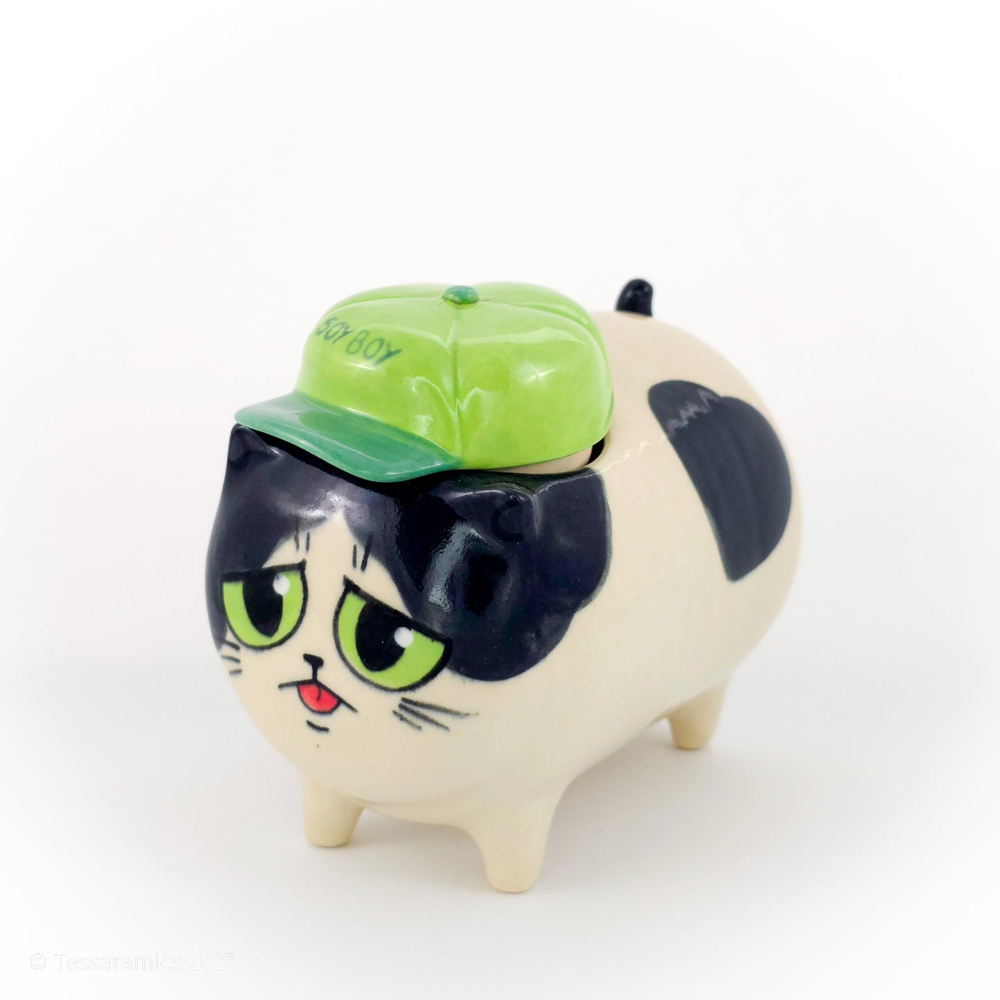 "Soy Boy" Ball Cap Tuxedo Cat (Discounted)