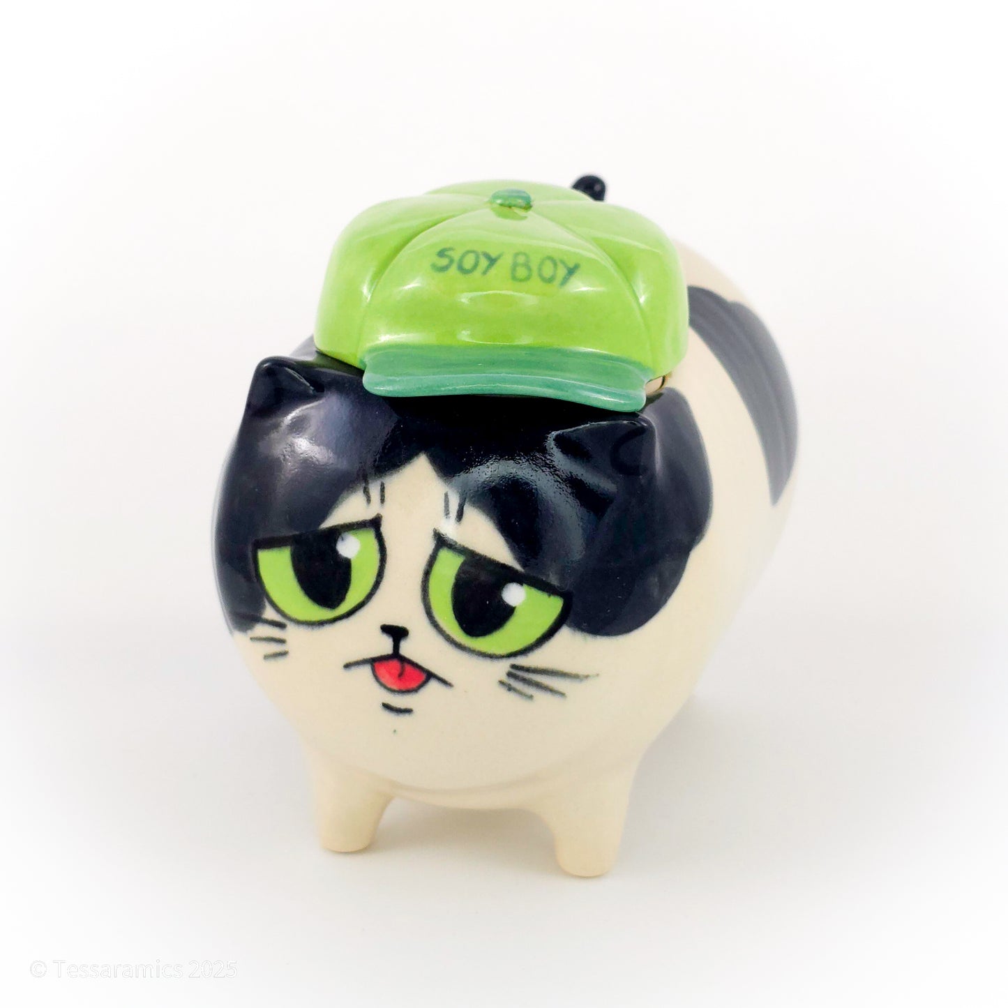 "Soy Boy" Ball Cap Tuxedo Cat (Discounted)