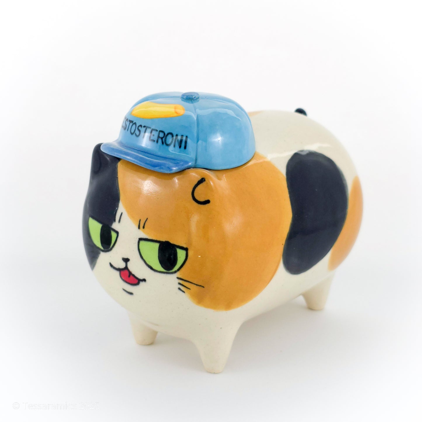 "Testosteroni" Ball Cap Calico Cat