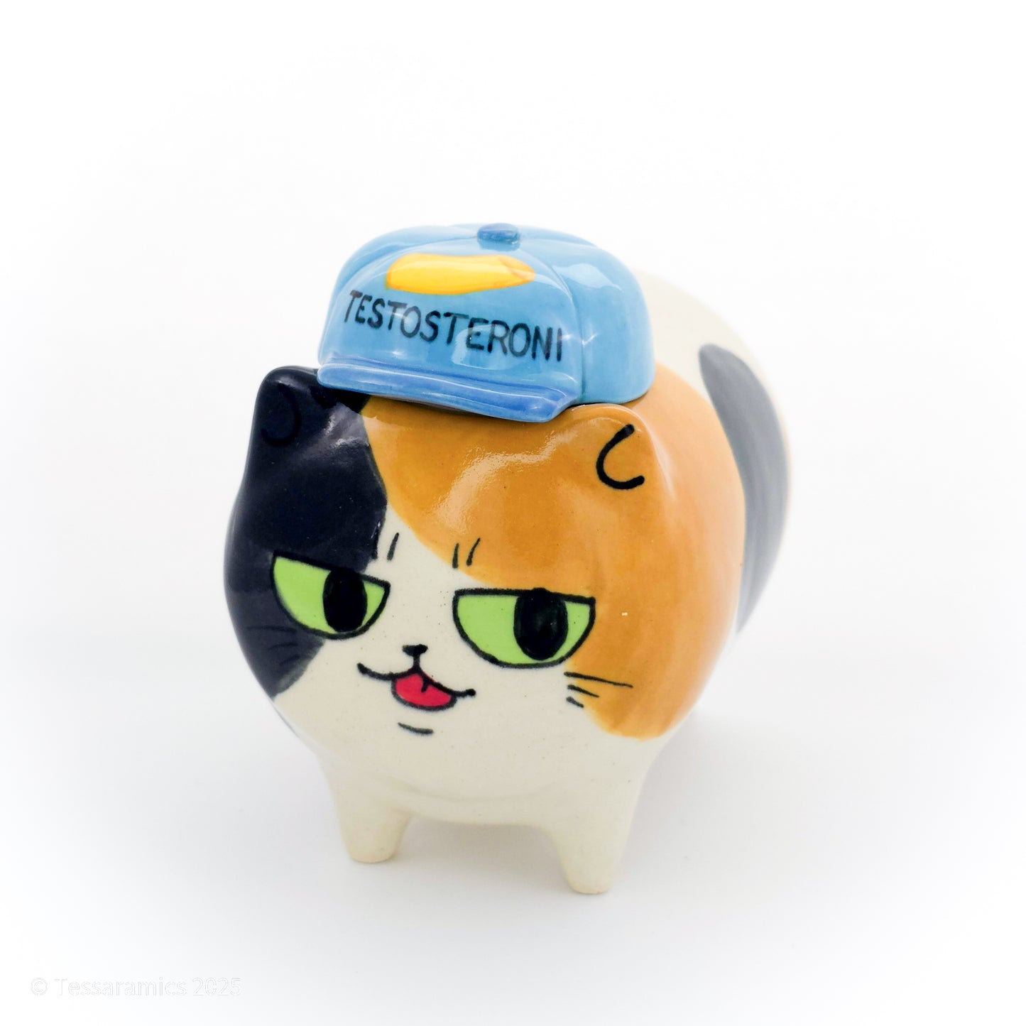 "Testosteroni" Ball Cap Calico Cat