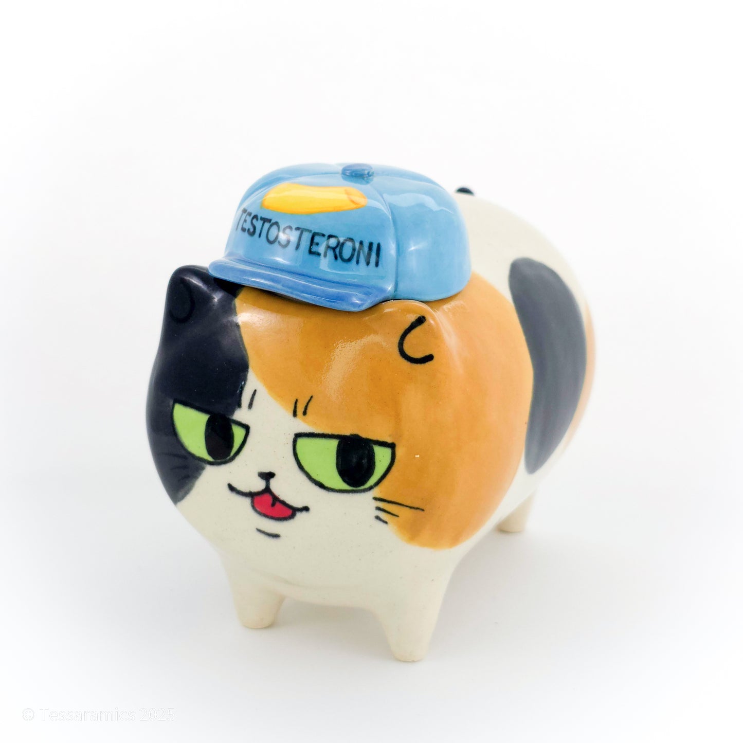 "Testosteroni" Ball Cap Calico Cat