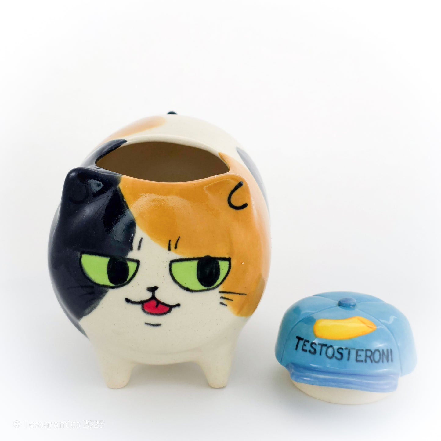 "Testosteroni" Ball Cap Calico Cat