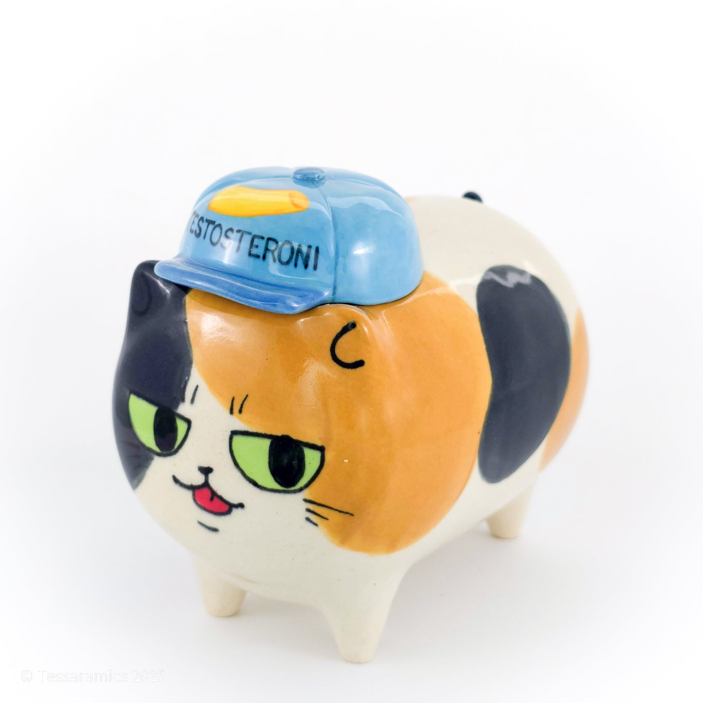 "Testosteroni" Ball Cap Calico Cat