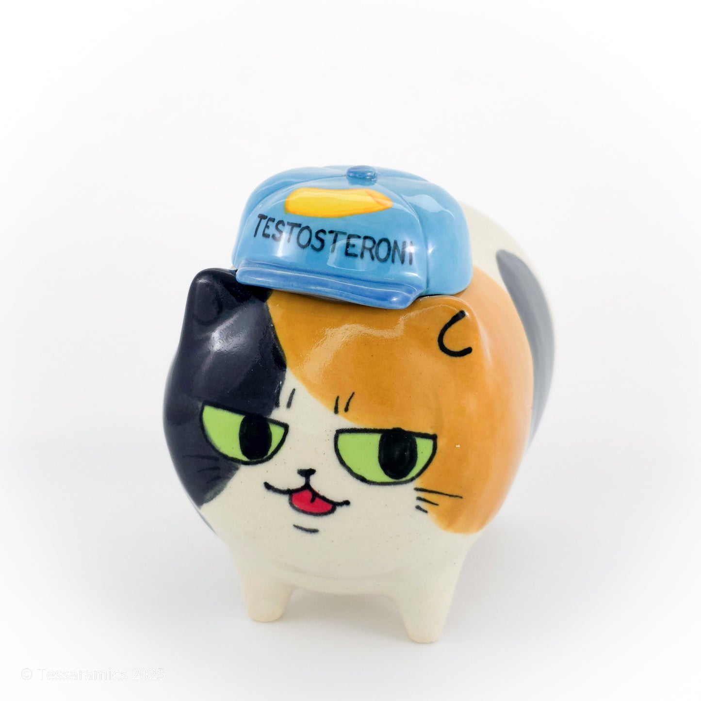 "Testosteroni" Ball Cap Calico Cat