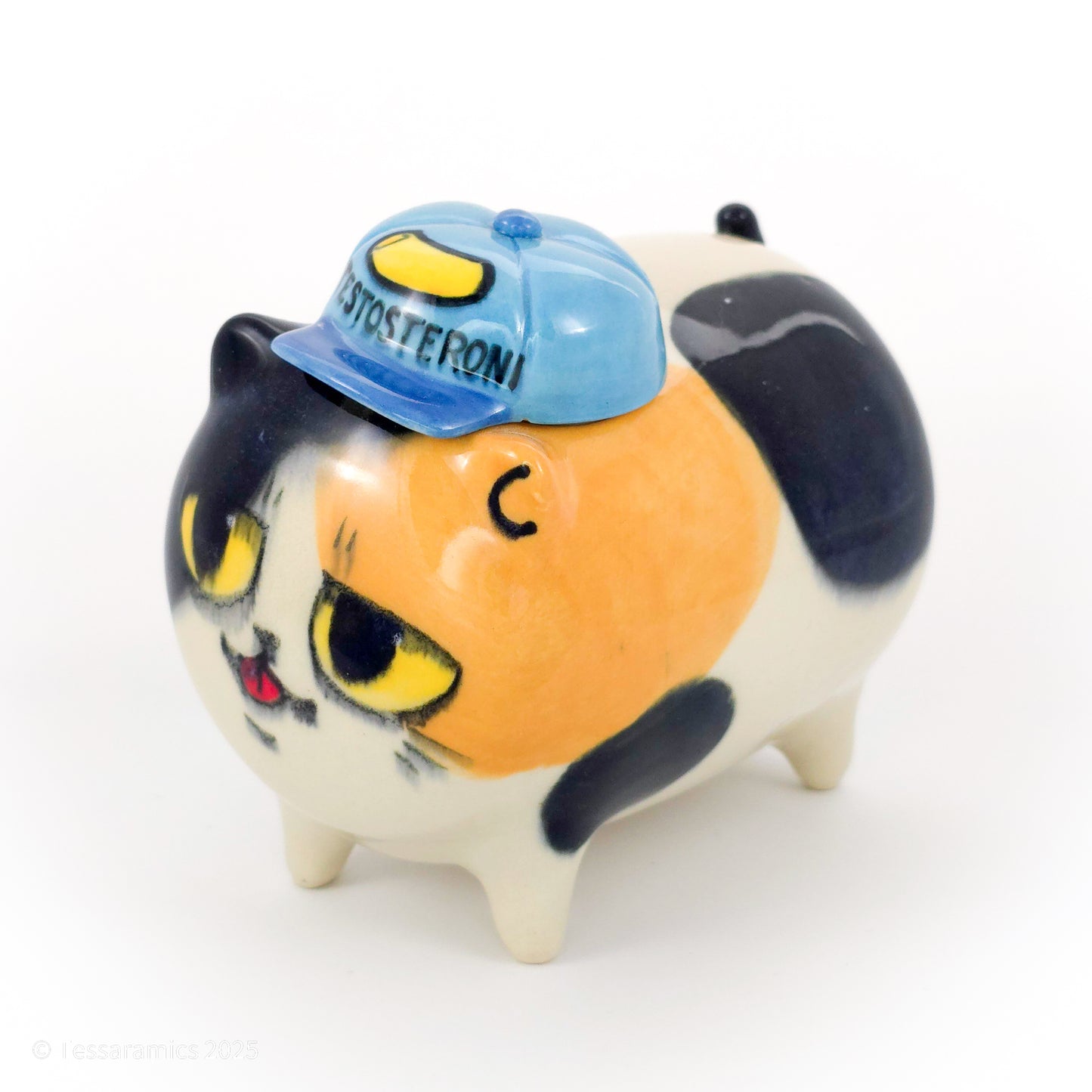 "Testosteroni" Ball Cap Calico Cat (Discounted)