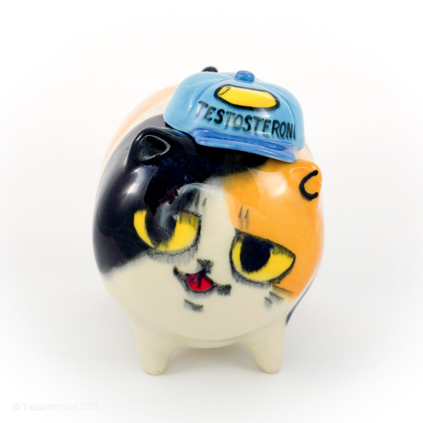 "Testosteroni" Ball Cap Calico Cat (Discounted)