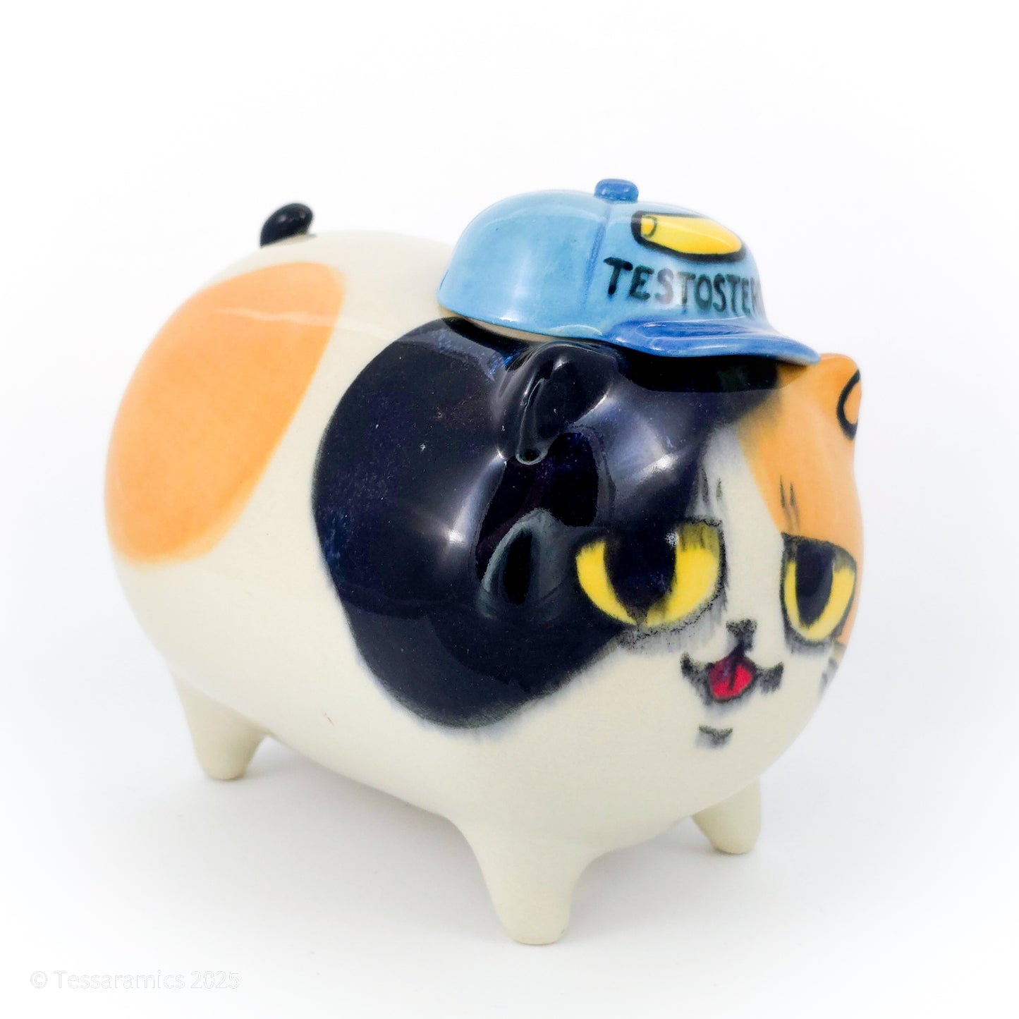 "Testosteroni" Ball Cap Calico Cat (Discounted)