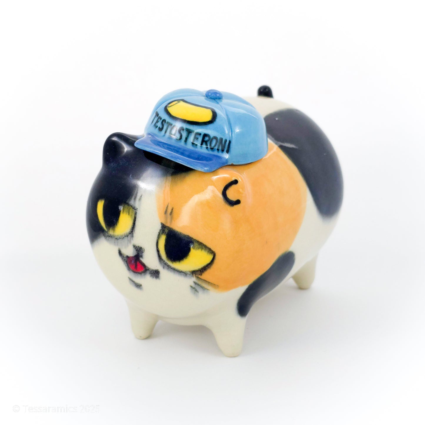 "Testosteroni" Ball Cap Calico Cat (Discounted)