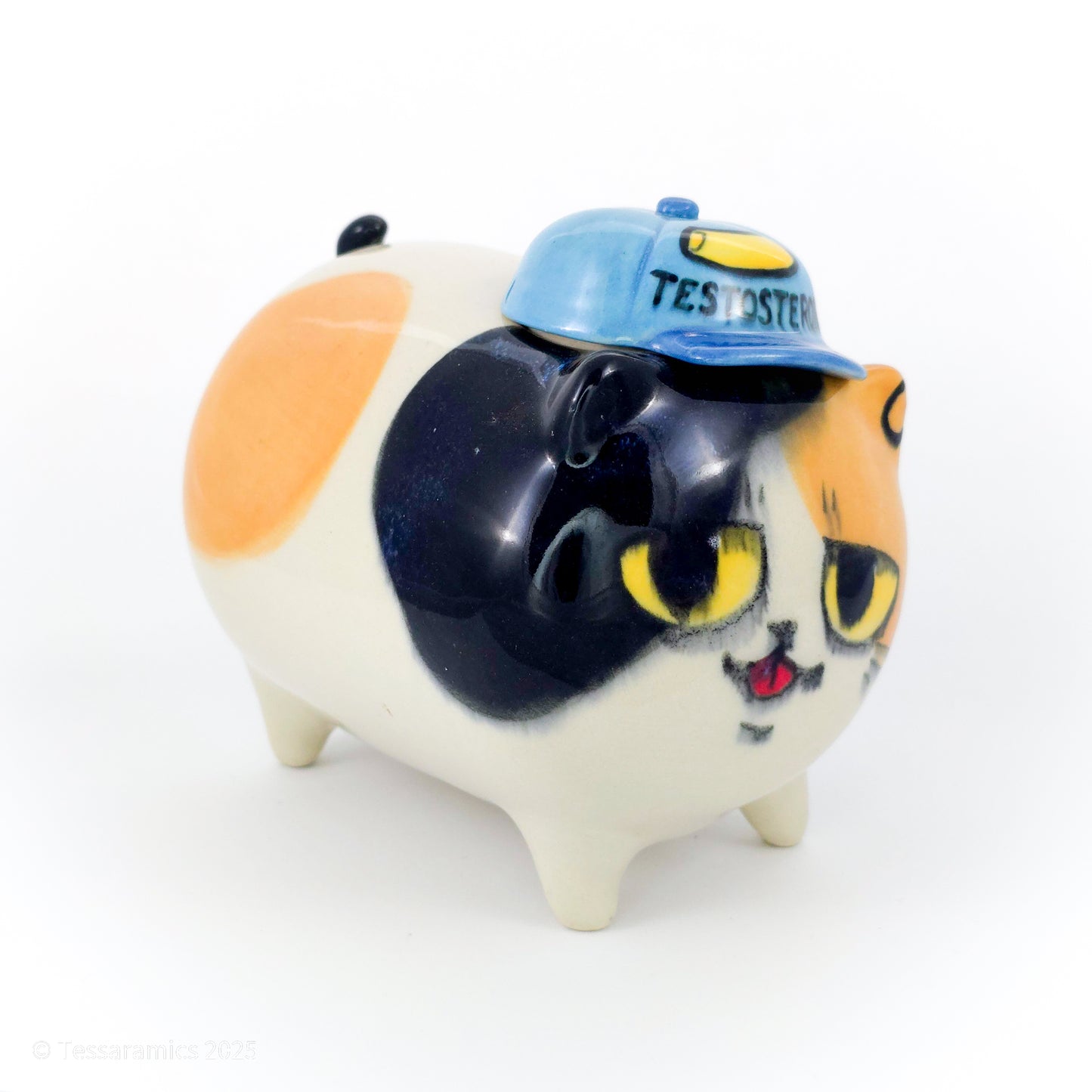 "Testosteroni" Ball Cap Calico Cat (Discounted)