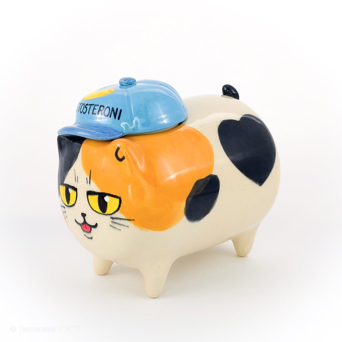 "Testosteroni" Ball Cap Calico Cat