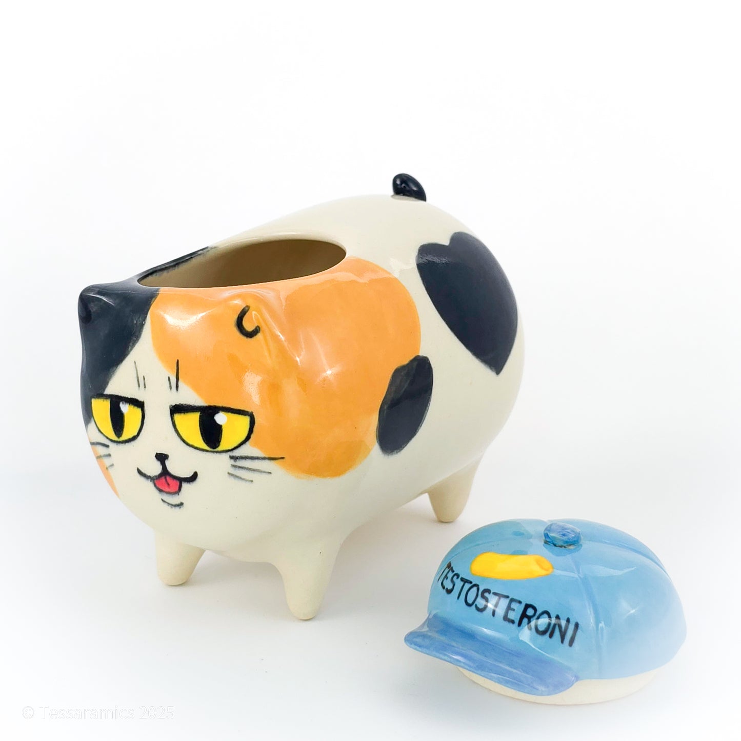 "Testosteroni" Ball Cap Calico Cat