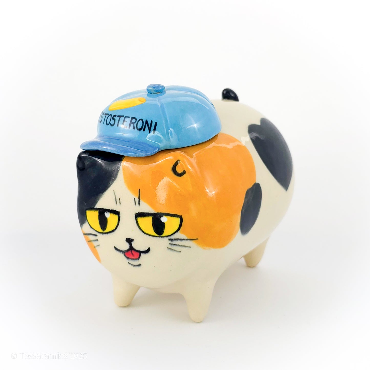"Testosteroni" Ball Cap Calico Cat