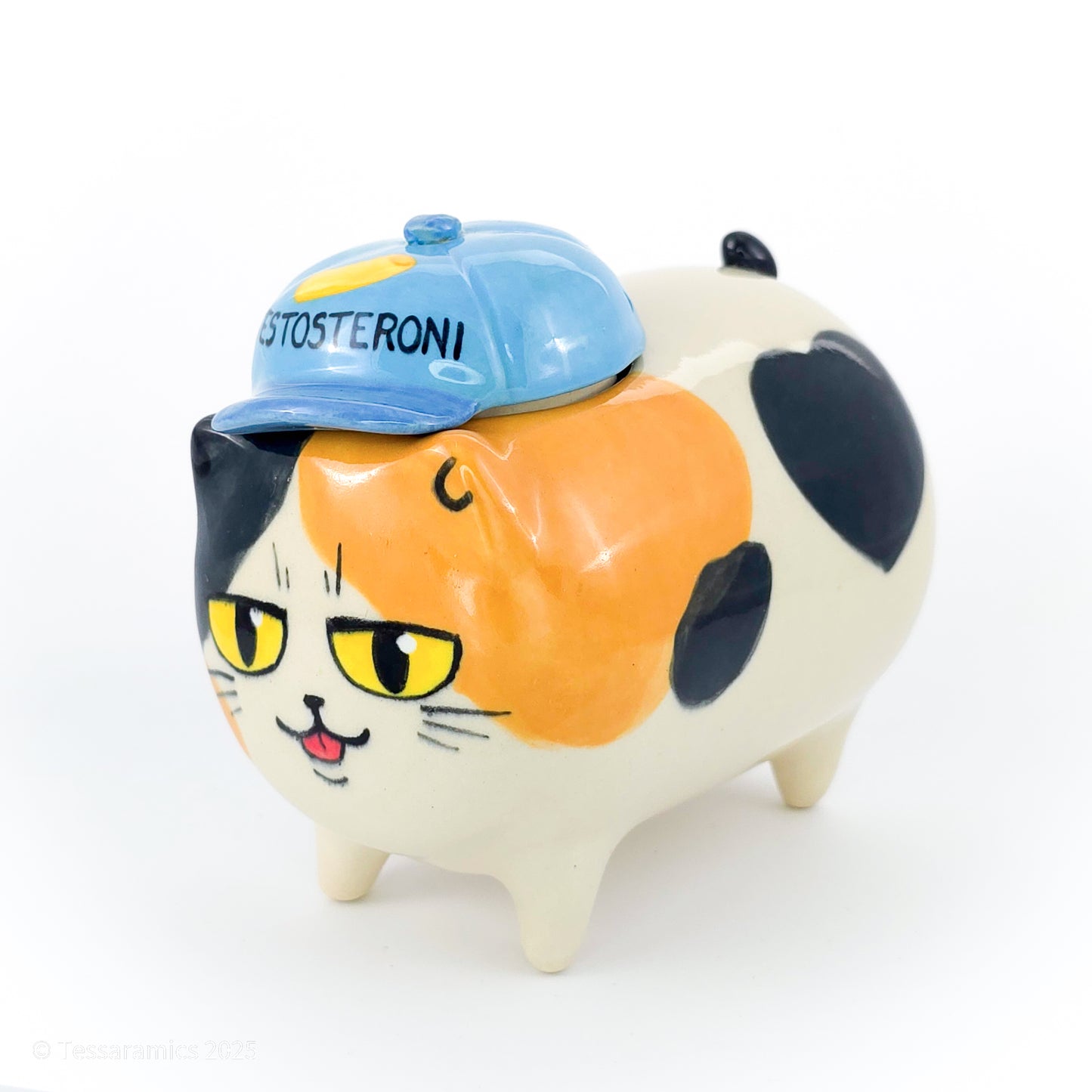 "Testosteroni" Ball Cap Calico Cat