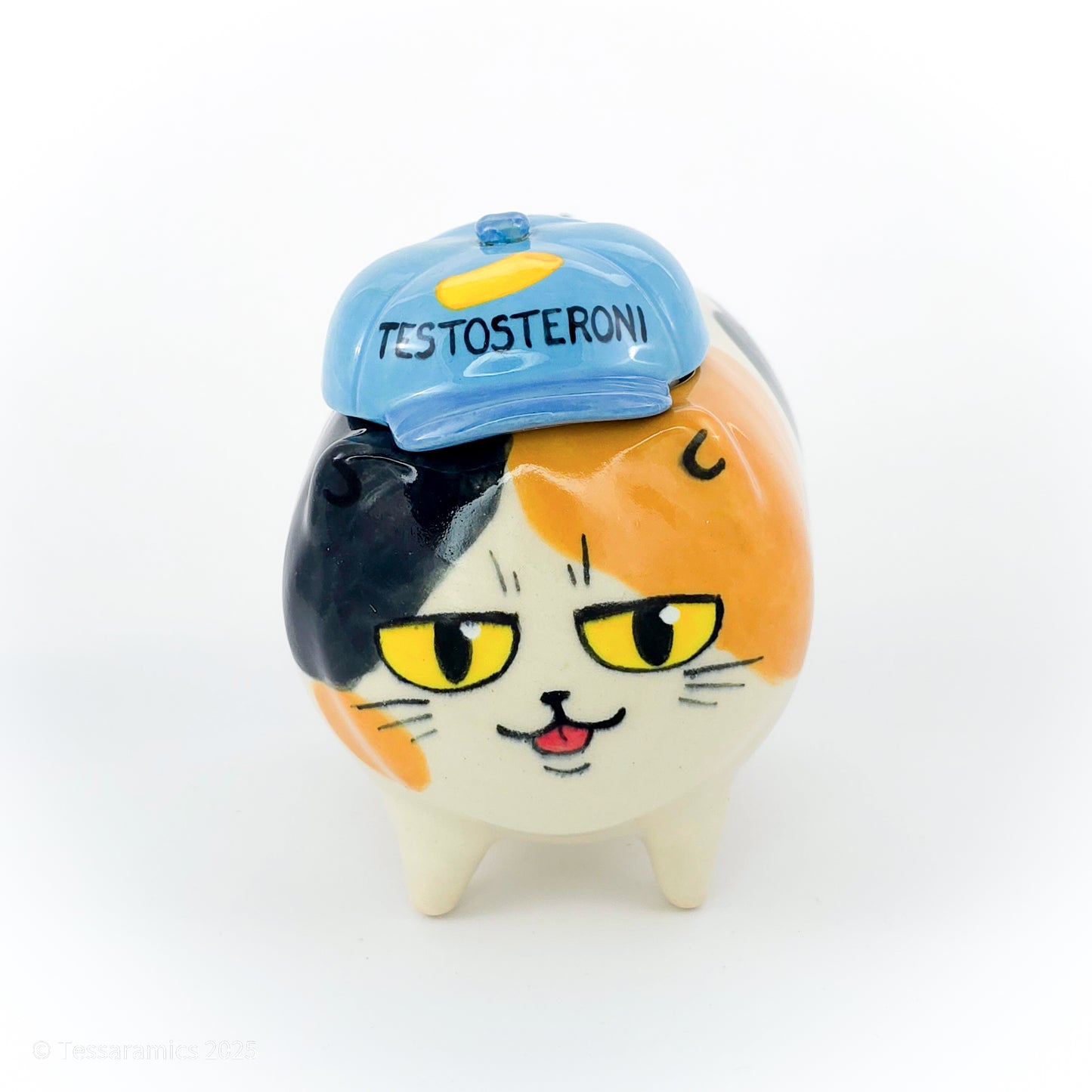 "Testosteroni" Ball Cap Calico Cat