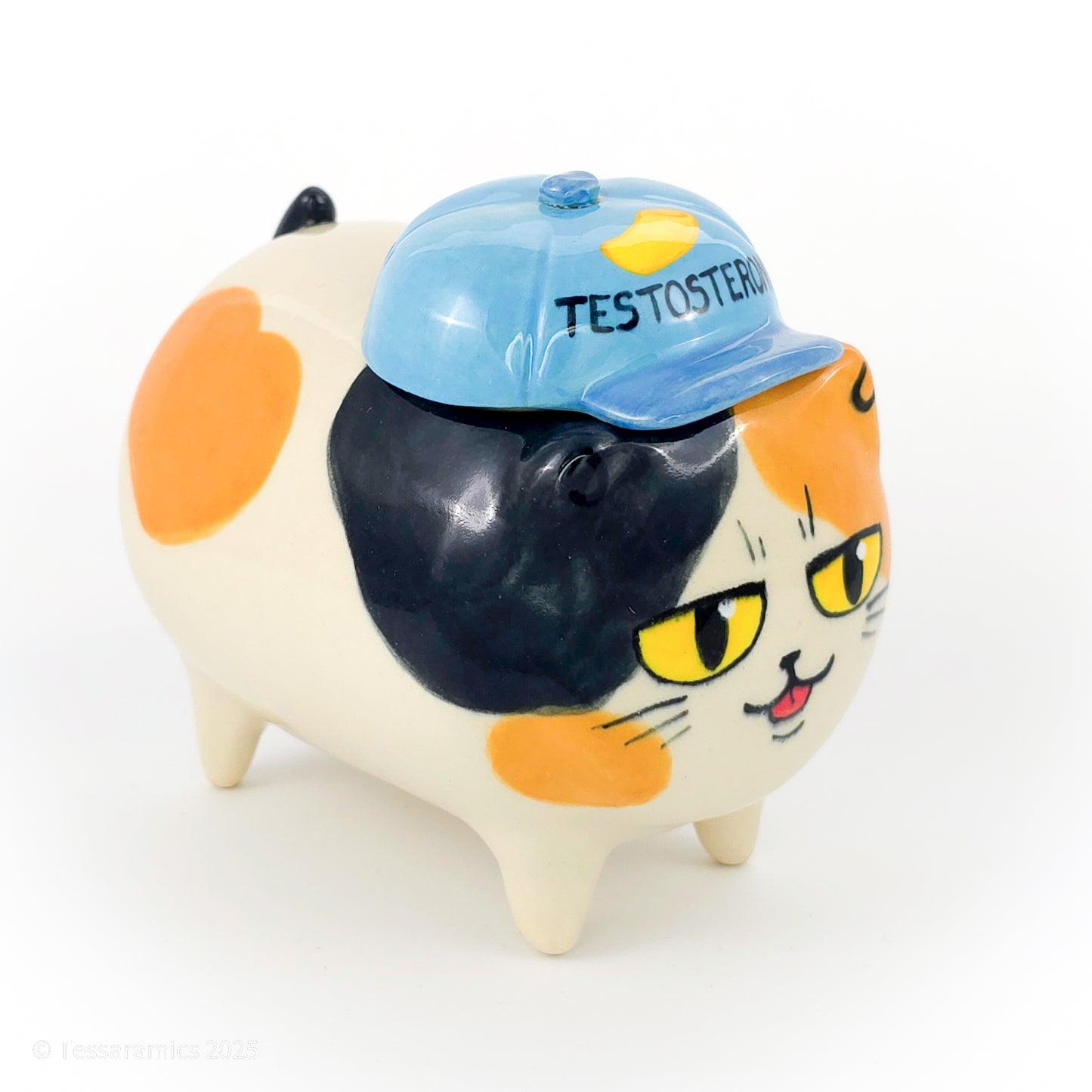 "Testosteroni" Ball Cap Calico Cat