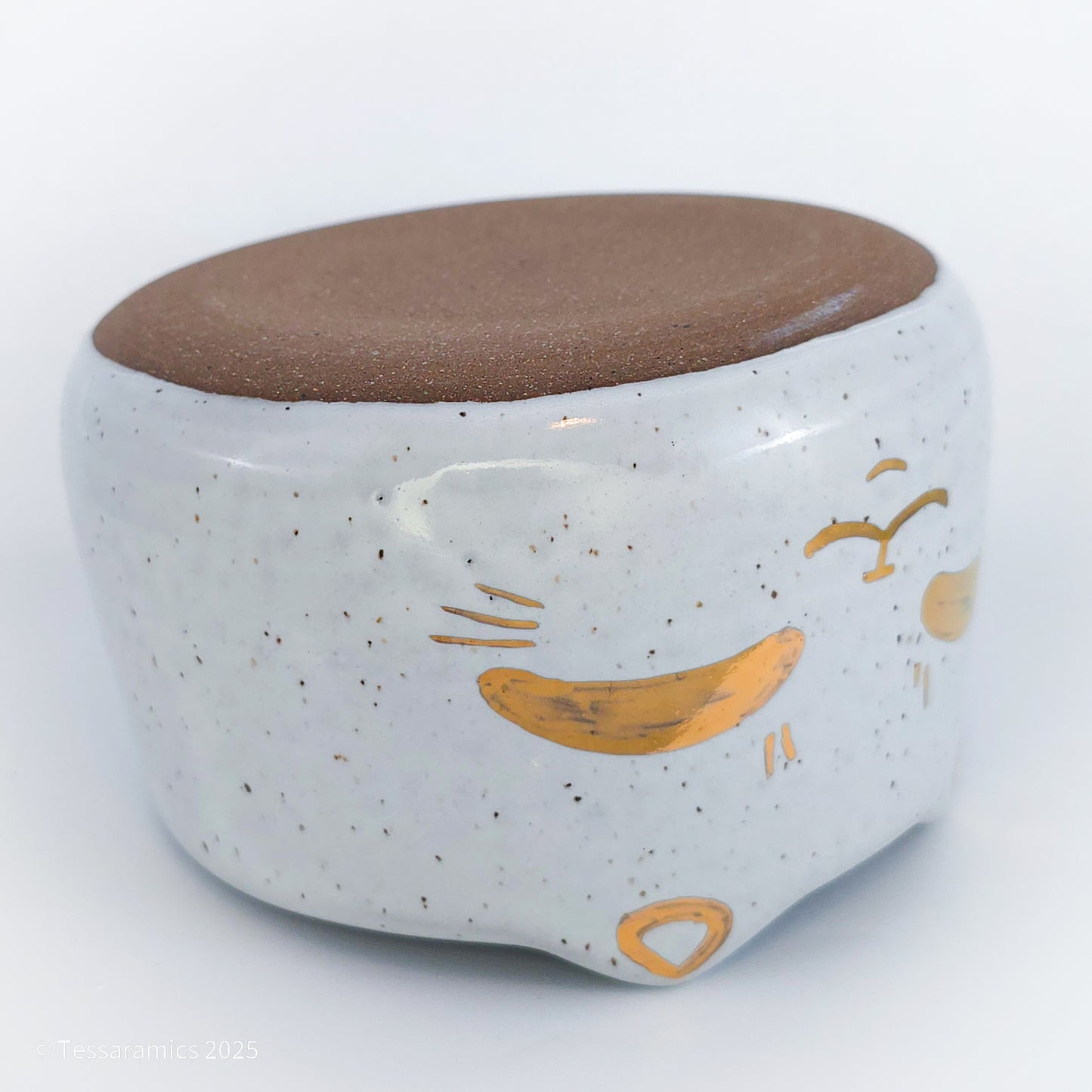 Large Cat Yarn Bowl with Gold*