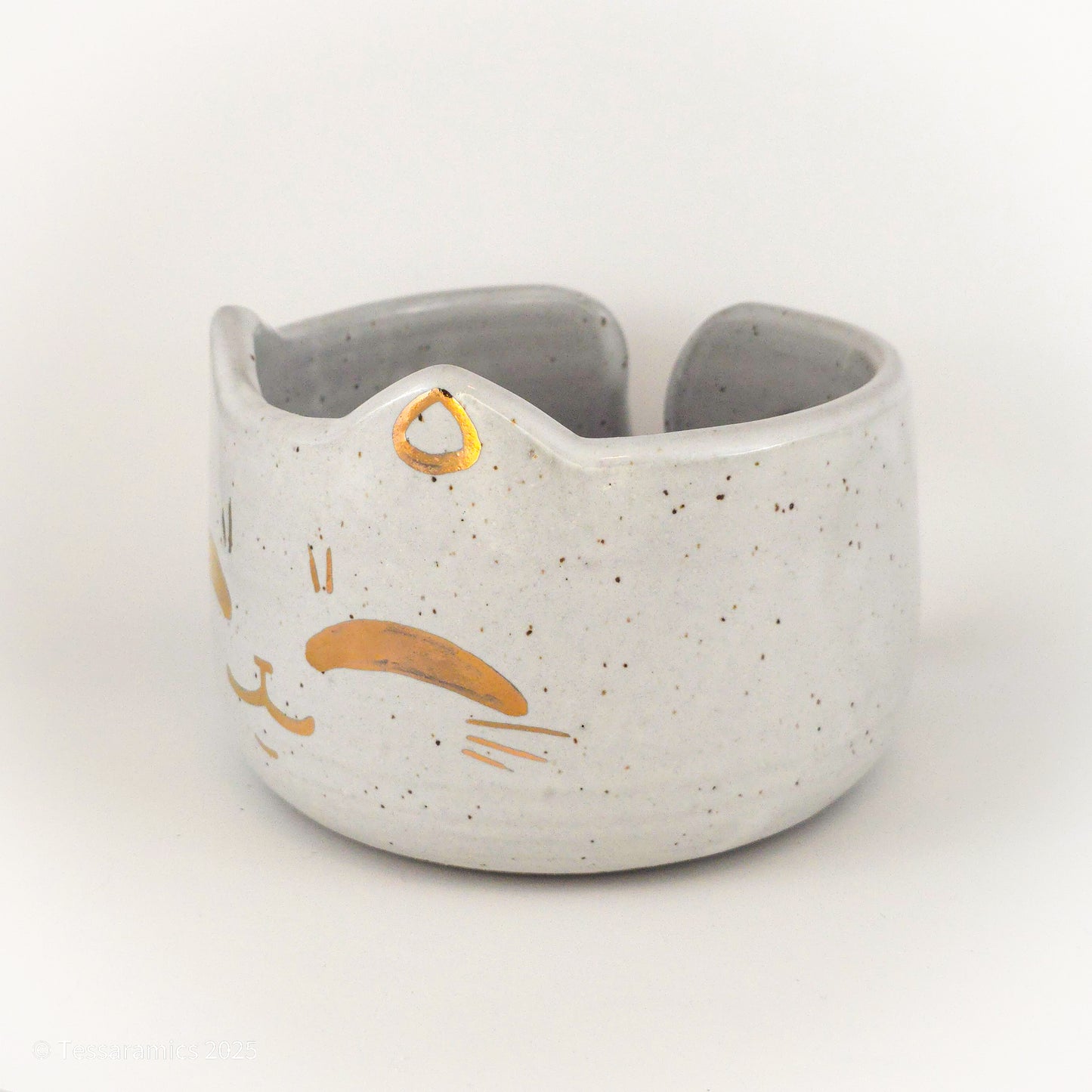 Cat Yarn Bowl with Gold*