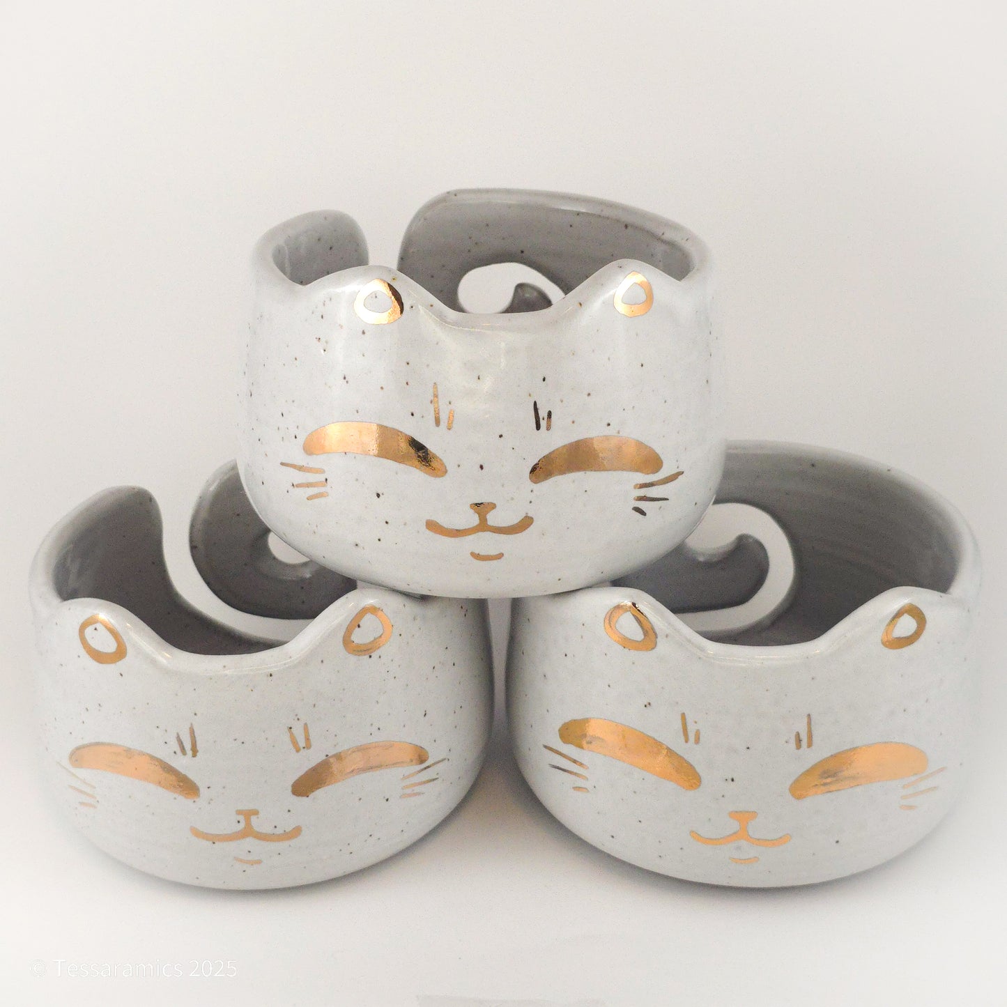 Cat Yarn Bowl with Gold*
