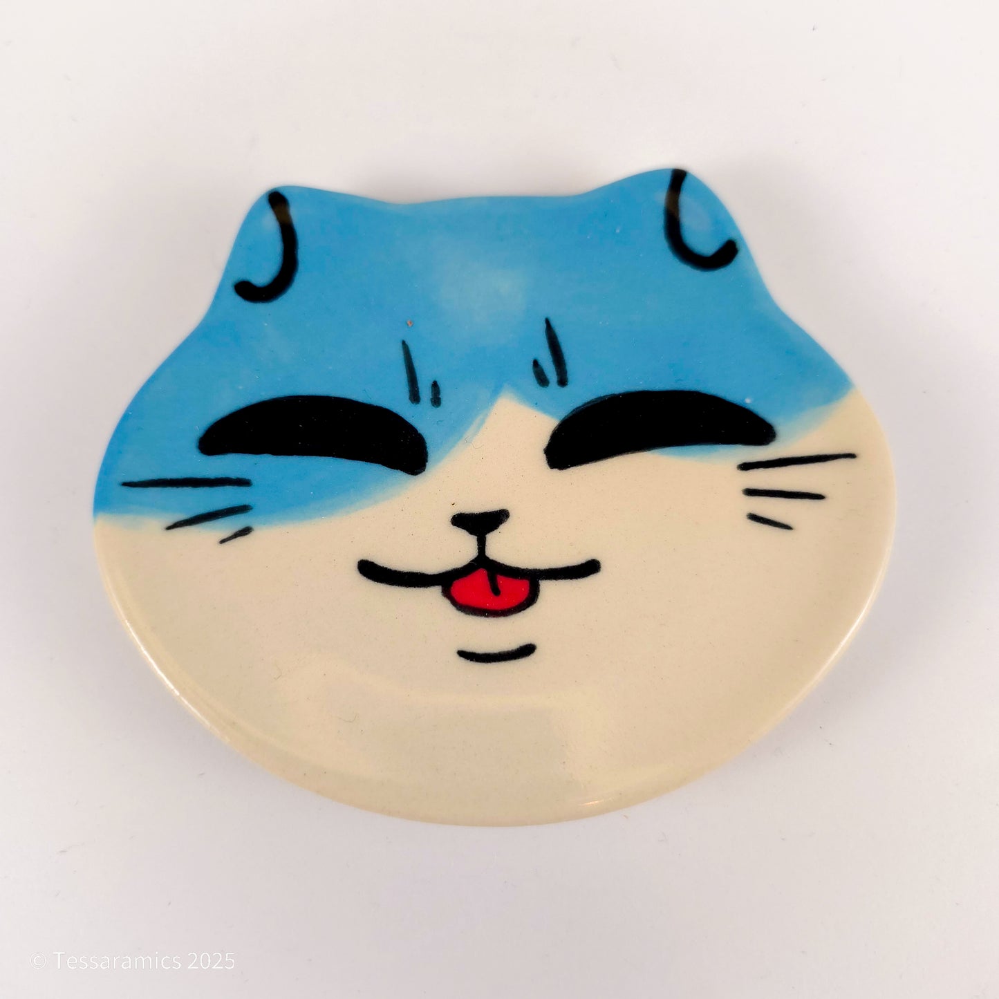 Blue Tuxedo Cat Head Ring Dish * (Copy)