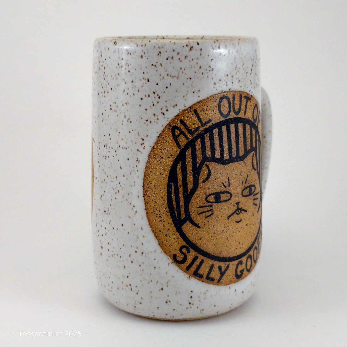 All Out Of Silly Goofy, What's Left Is Queer And Absurd Cat Mug *