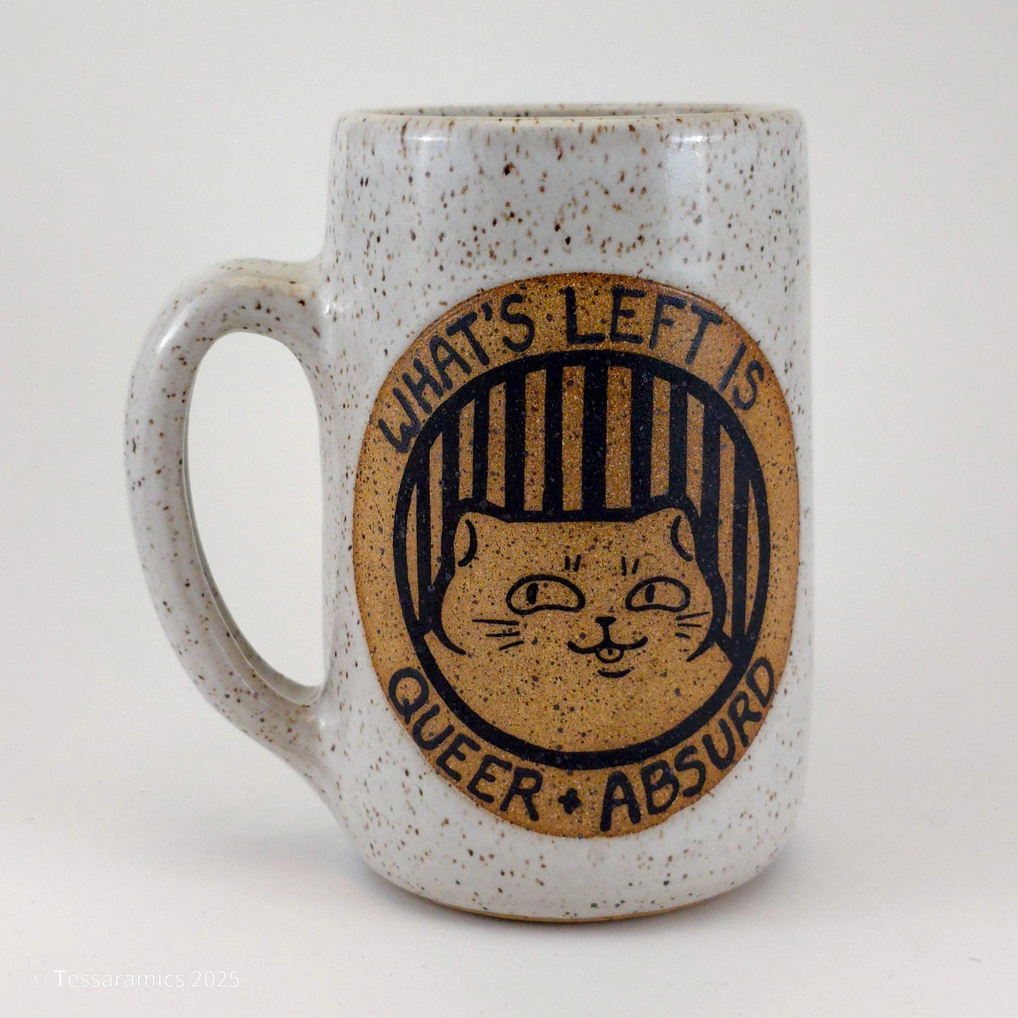 All Out Of Silly Goofy, What's Left Is Queer And Absurd Cat Mug *