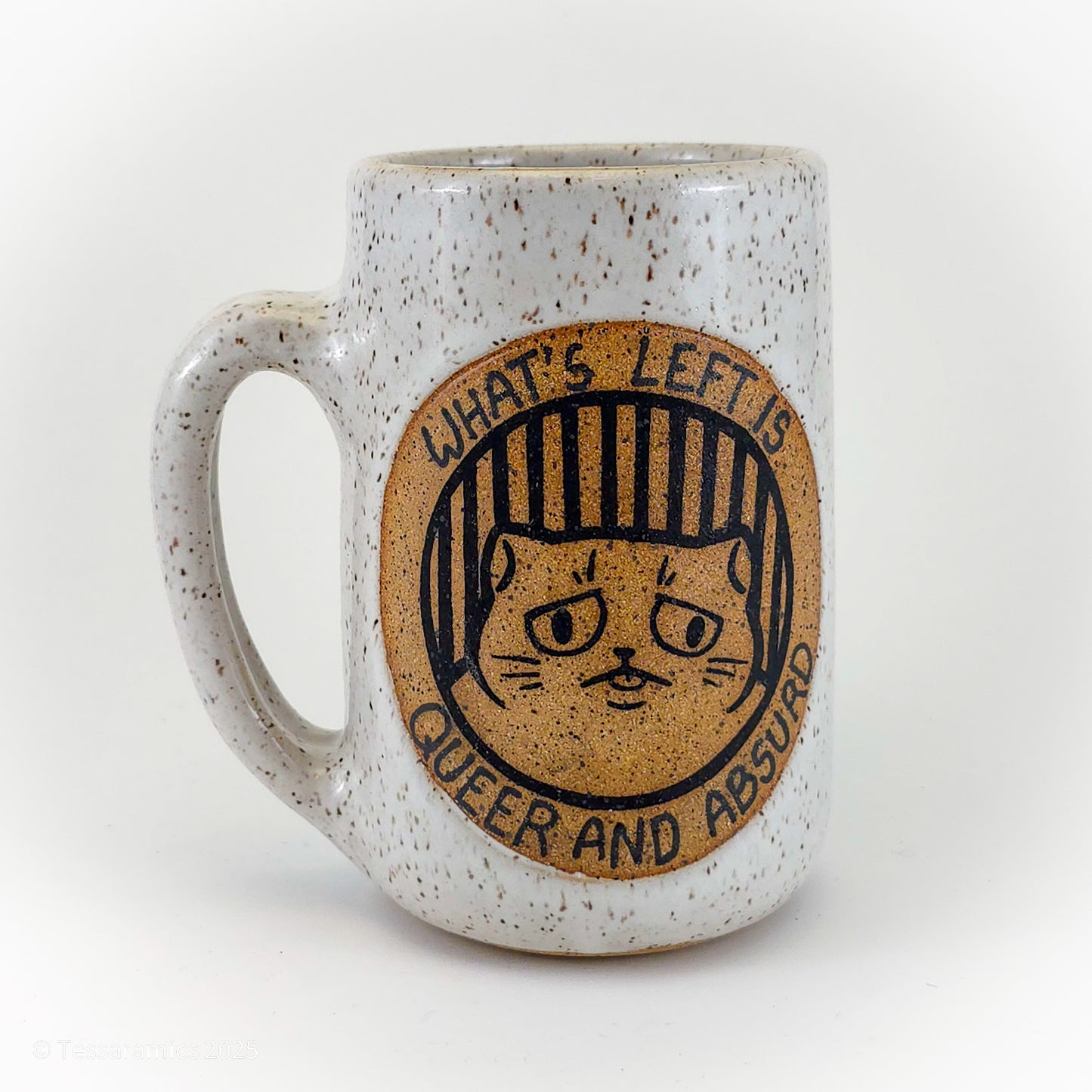 All Out of Silly Goofy, What's Left is Queer and Absurd Cat Mug *