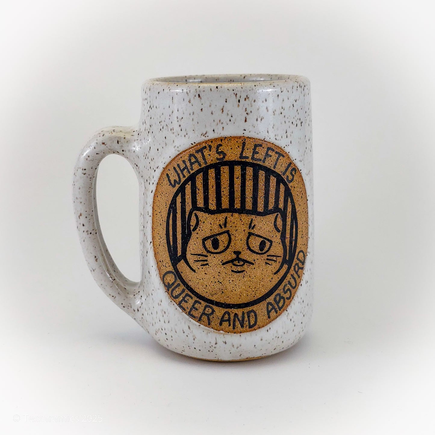 All Out of Silly Goofy, What's Left is Queer and Absurd Cat Mug *