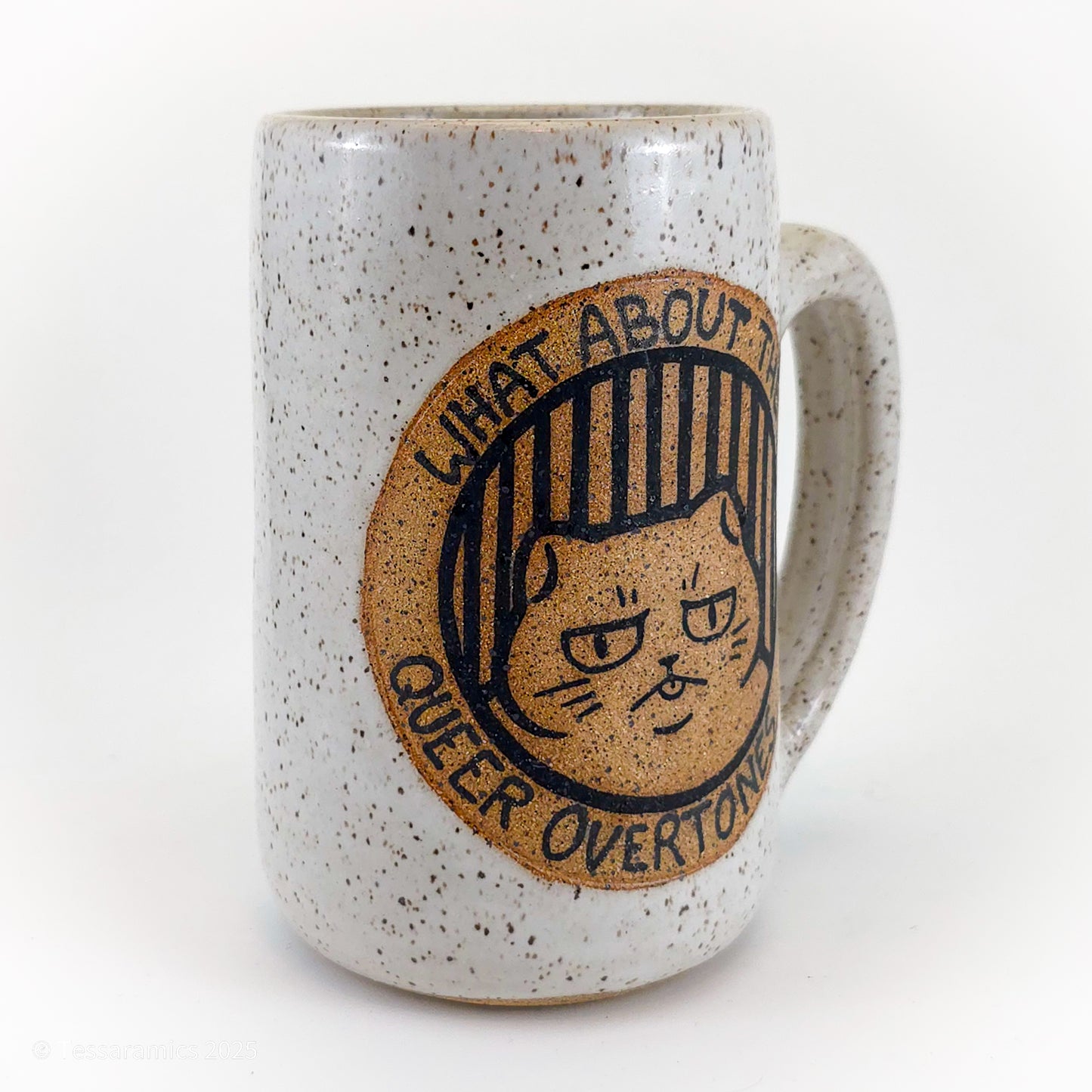 What About The Queer Overtones? Descend Into Joyful Degeneracy! Cat Mug *