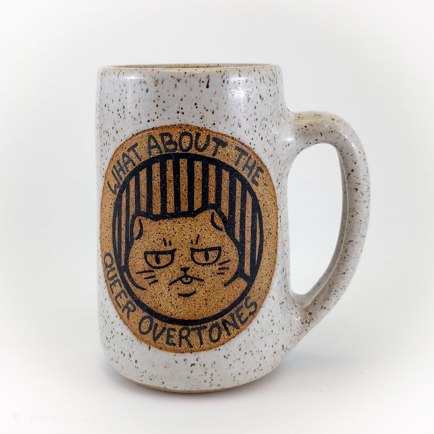 What About The Queer Overtones? Descend Into Joyful Degeneracy! Cat Mug *