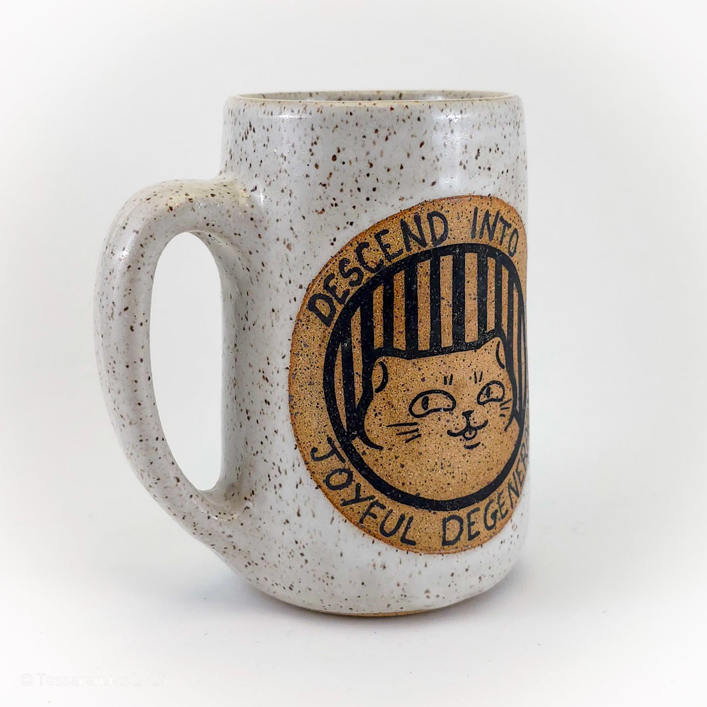 What About The Queer Overtones? Descend Into Joyful Degeneracy! Cat Mug *