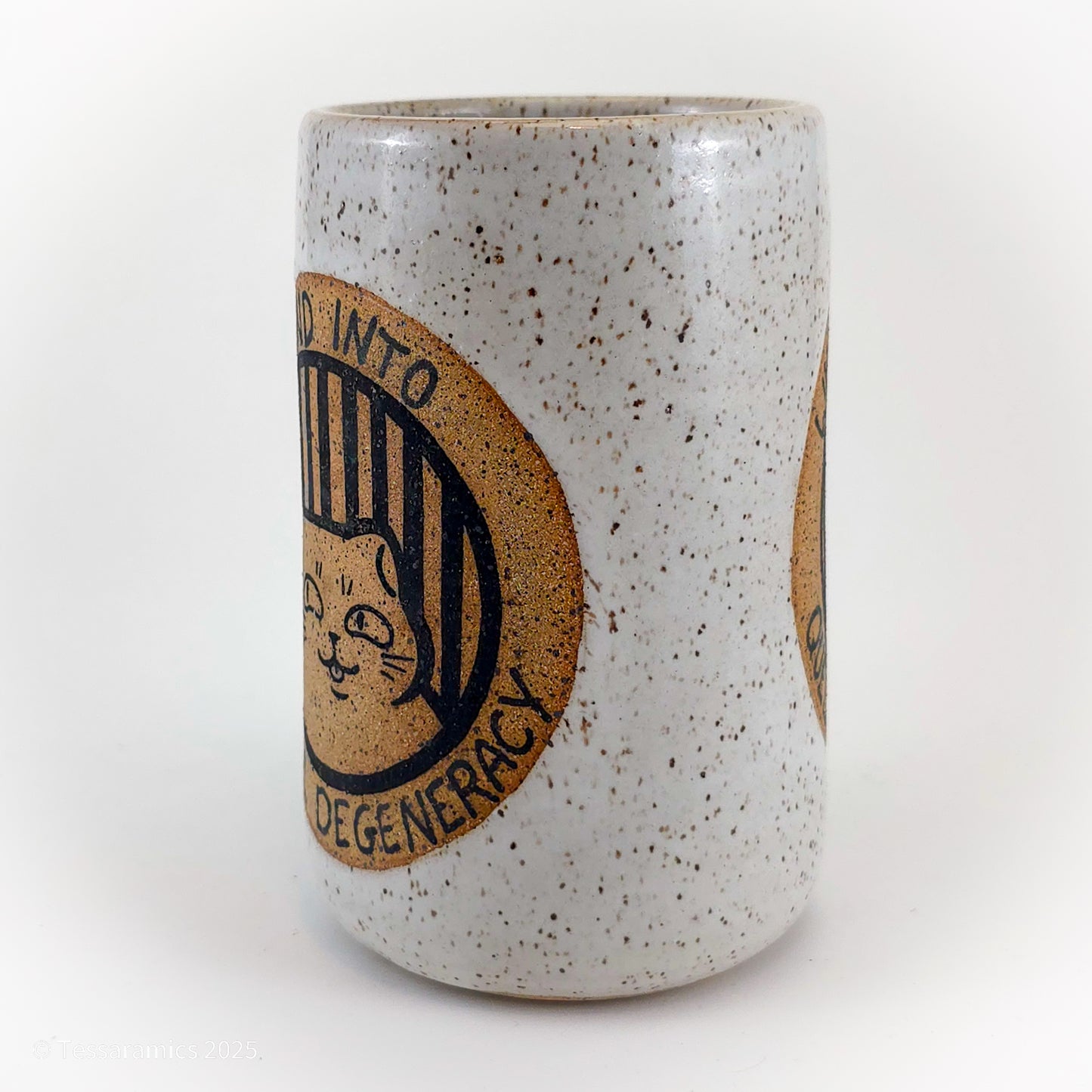 What About The Queer Overtones? Descend Into Joyful Degeneracy! Cat Mug *