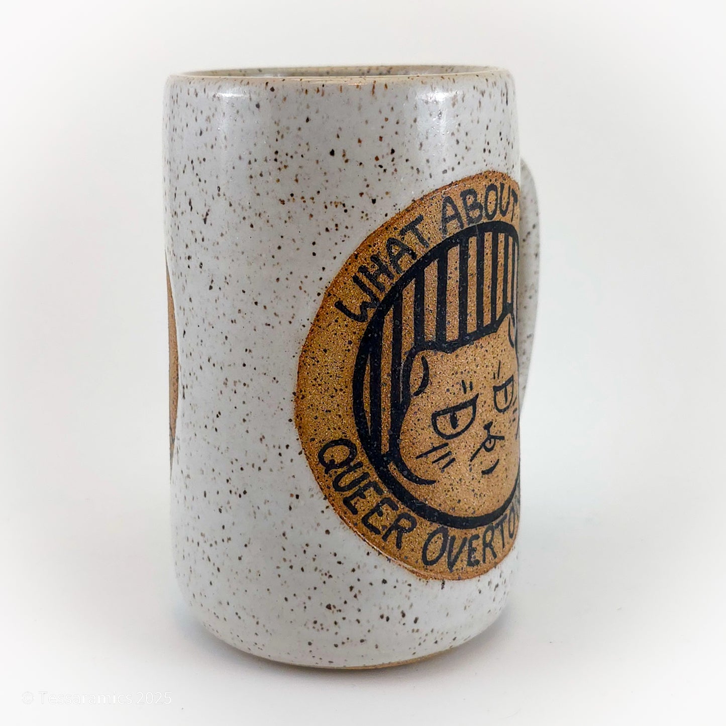 What About The Queer Overtones? Descend Into Joyful Degeneracy! Cat Mug *