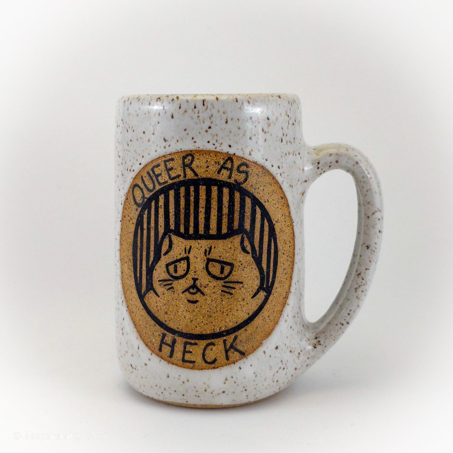Queer as Heck, Cute as Hell Cat Mug