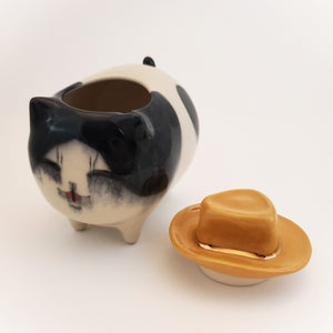 Cowboy Hat Tuxedo Cat (DISCOUNTED)