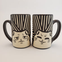 Load image into Gallery viewer, PREORDER 16 oz Angry/Happy Cat Mug in Coffee*