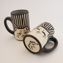 Load image into Gallery viewer, PREORDER 16 oz Angry/Happy Cat Mug in Coffee*