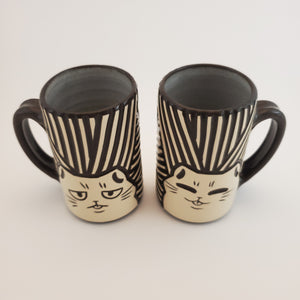 PREORDER 16 oz Angry/Happy Cat Mug in Coffee*