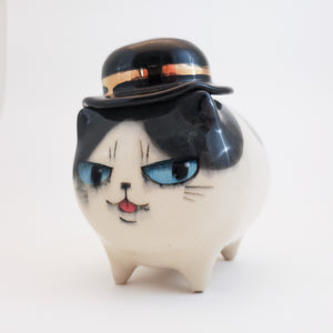 Bowler Hat Tuxedo Cat (DISCOUNTED)