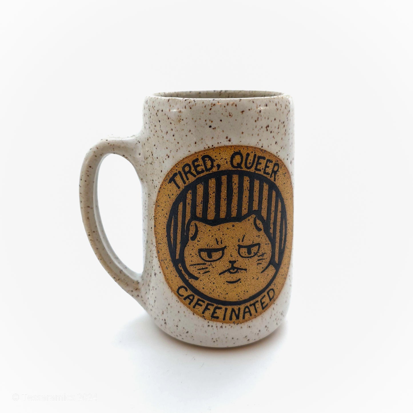 I'm a Fucking Cutie Patootie! Tired, Queer, Caffienated Cat Mug