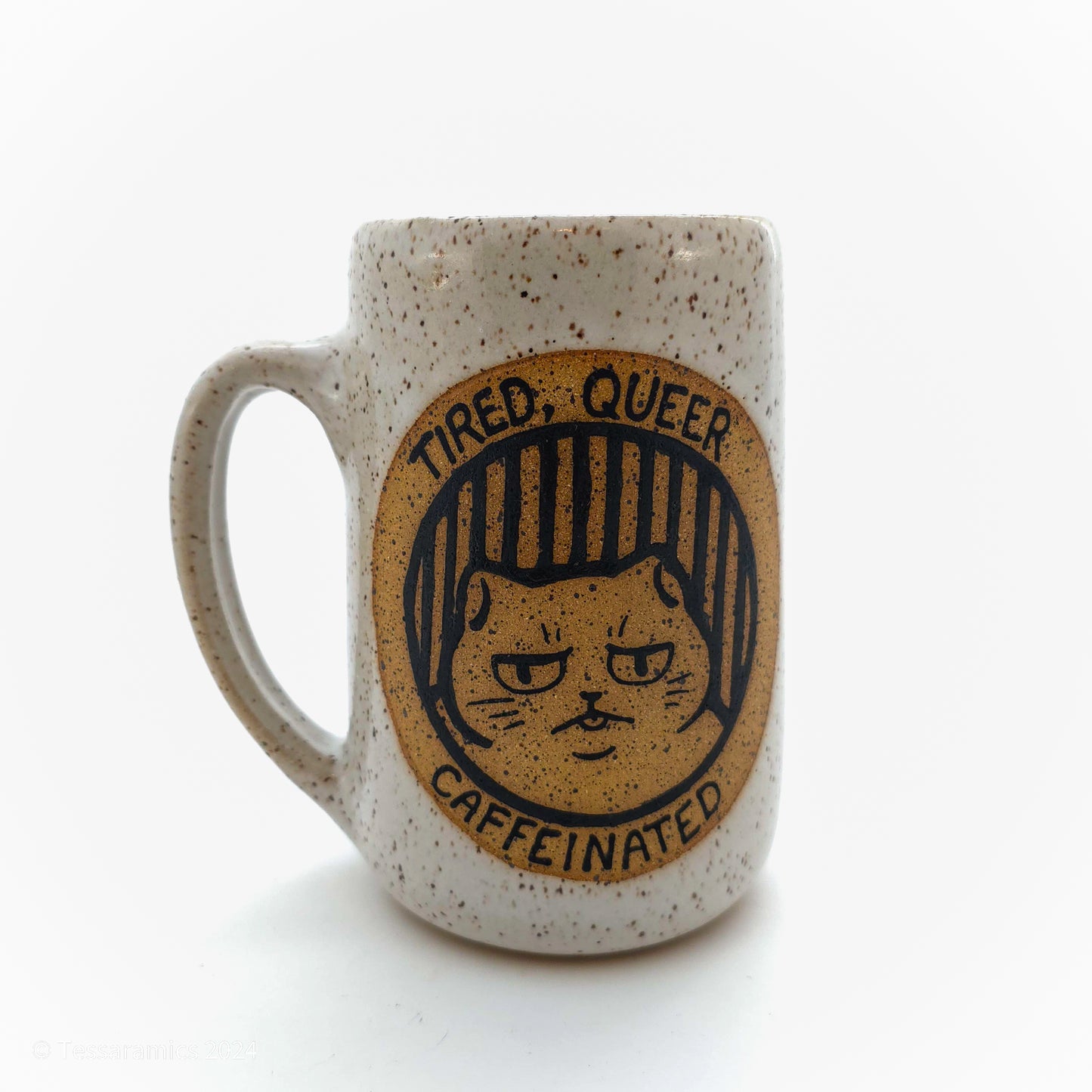 I'm a Fucking Cutie Patootie! Tired, Queer, Caffienated Cat Mug