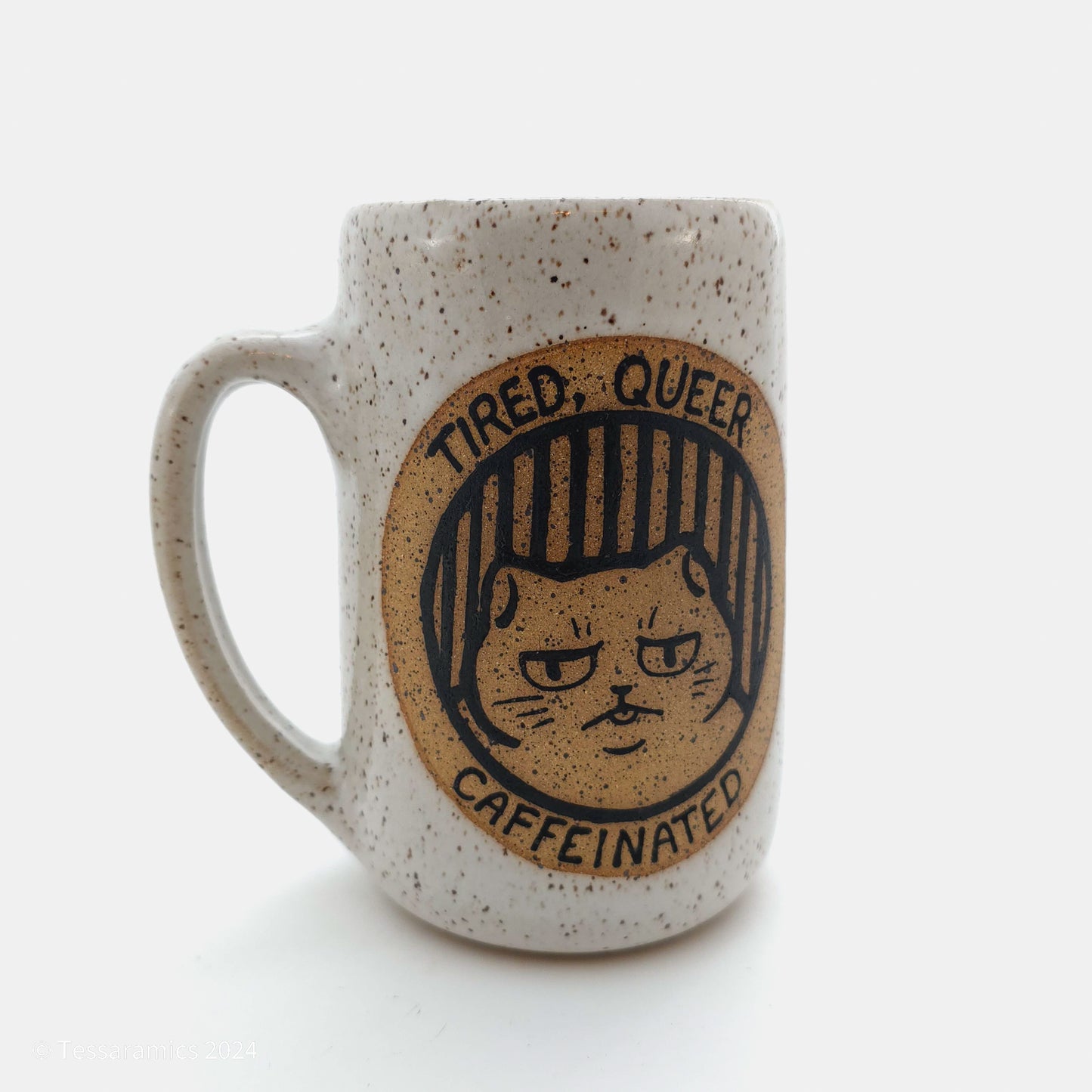 I'm a Fucking Cutie Patootie! Tired, Queer, Caffienated Cat Mug