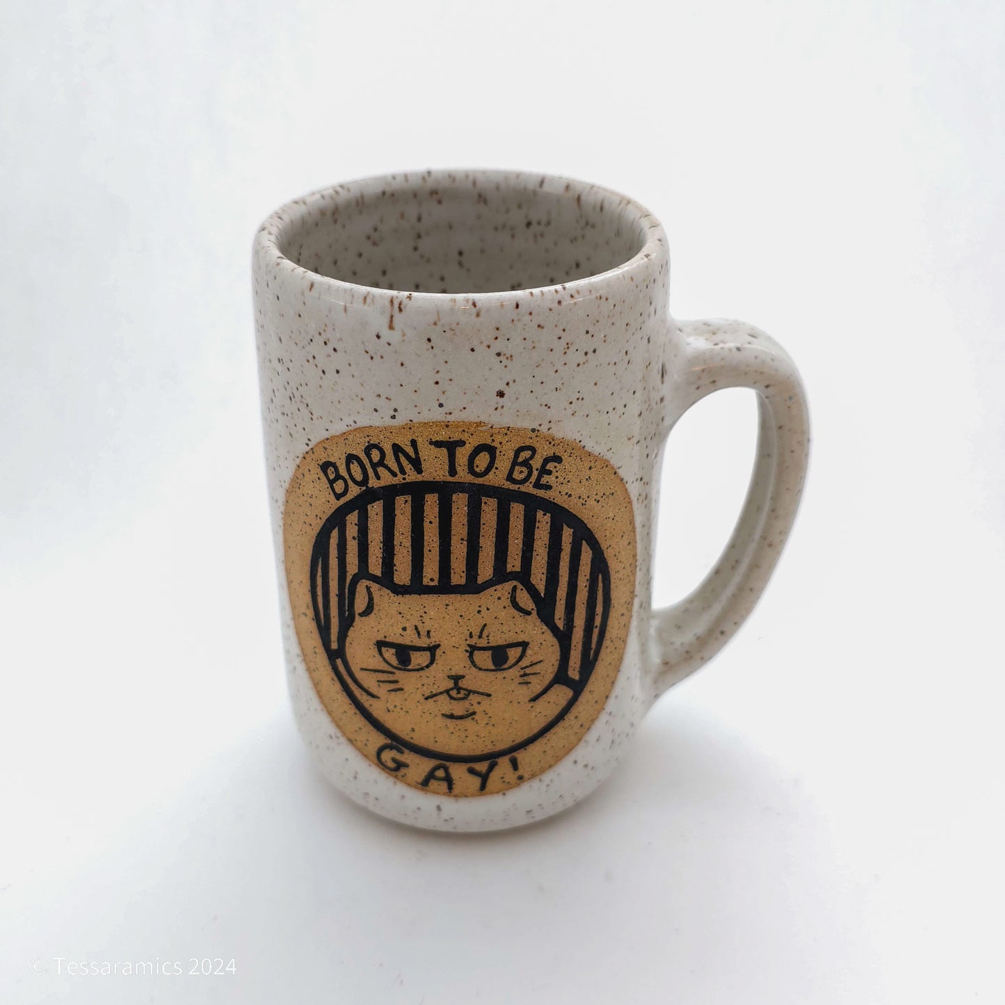 Born To Be Gay! Forced To Do Job! Cat Mug