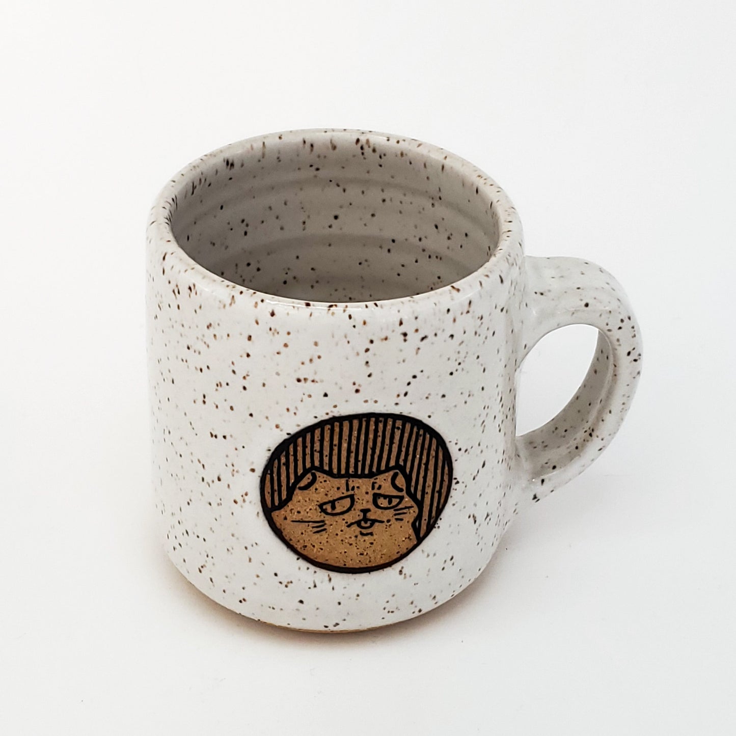 12 oz Speckled Angry Cat Mug*