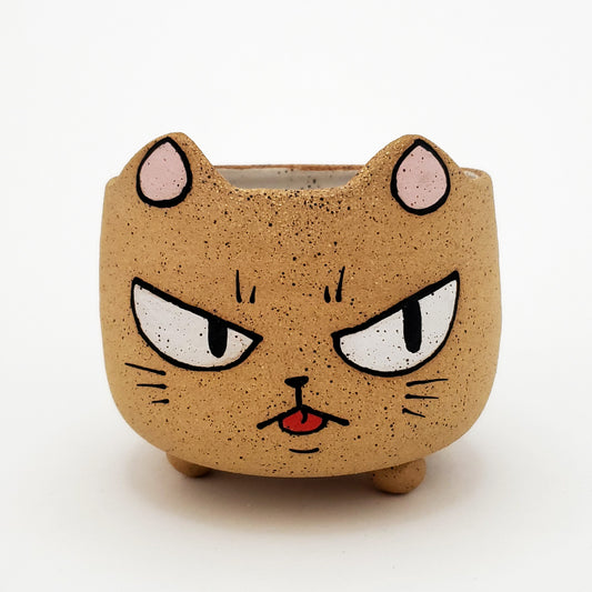 Angry Cat Head Planter